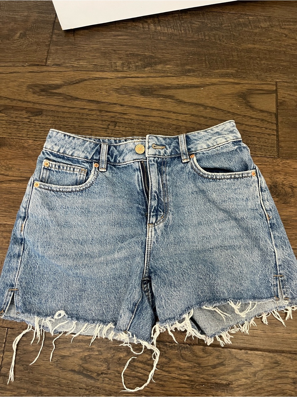 Garage Light Blue Distressed Denim Cutoff Shorts
